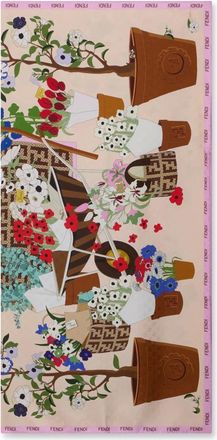 Fendi Silky Scarves, female, Multicolor, Size: ONE SIZE Silk Printed Scarf