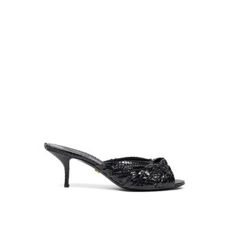 Dolce & Gabbana Black Snake Skin Platform Womens Sandals