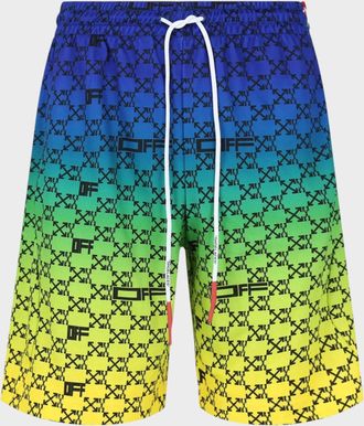 Off-white Mens Athletic Monogram Shorts - Yellow - Size Small