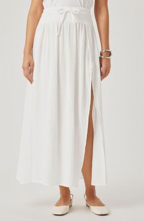 Splendid Ava Tie Waist Gauze Maxi Skirt in White at Nordstrom, Size X-Small