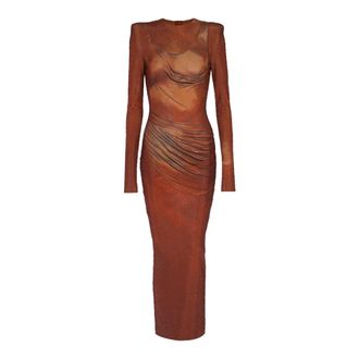 Balmain Mujer, Vestidos, Marr&oacute;n, Talla: XS
