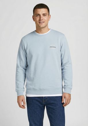 Jack & Jones Plus Size Sweatshirt JJBRANDON SWEAT CREW NECK PLS, Herren, Gr. 4XL, celestial blau, angeraute Sweatware, Obermaterial: 60% Polyester, 40% Baumwolle, JACK & JON