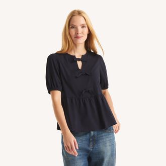 Nautica Womens Bow Tie Top