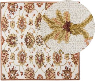 Beliani Rug EZINE Beige 200 x 200 cm Wool