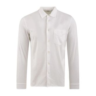 Aspesi Cotton Jersey Shirt - Heren - Casual Overhemden - Wit - S - Katoen - Overhemden