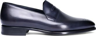 Brioni perforated leather loafers - Blue