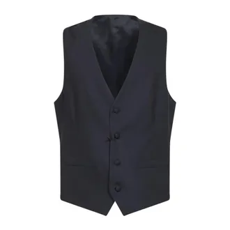 Lardini Kostuums, Heren, Blauw, M, Wol, Geknoopt Gilet