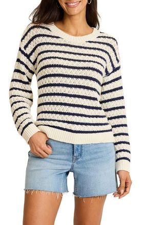 Tommy Bahama Pebblestone Bay Stripe Cotton Sweater in Coconut at Nordstrom, Size X-Small