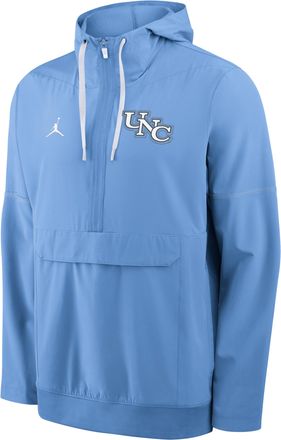 Nike Jordan Mens North Carolina Sideline Anorak Jordan Brand College 1/2-Zip Hooded Jacket in Blue | 0JAT19NPNCV-PTU