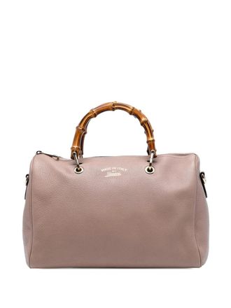 Gucci 2016-2025 Medium Calfskin Bamboo Shopper Boston Bag satchel - Brown
