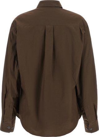 Christophe Lemaire Pointed Collar Cotton-Silk Shirt - Brown