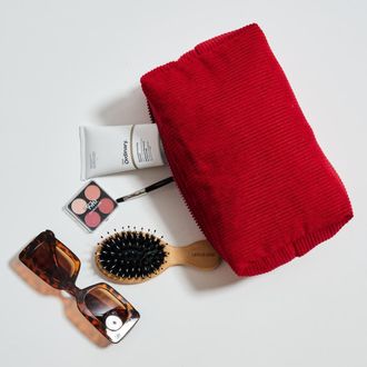 Urban Expression Cordially Yours - Corduroy Cosmetic & Travel Organizer Pouch in Red at Nordstrom