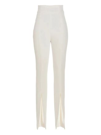 Pinko split-hem trousers - women - Elastane/Polyester - 40 - White