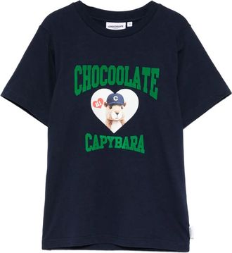Chocoolate graphic T-shirt - women - Cotton - M - Blue