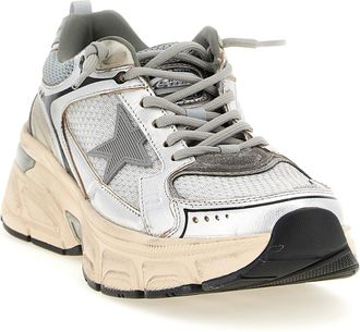 Golden Goose Womens Silver Leather Chunky Sneakers
