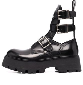 Alexander McQueen (WMNS) Alexander McQueen Flat Rubber Boots Black 700078WIC631081