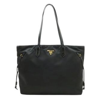Prada Pre-owned Tote Bags, female, Black, Size: ONE SIZE Pre-owned Vintage Nylon Tote