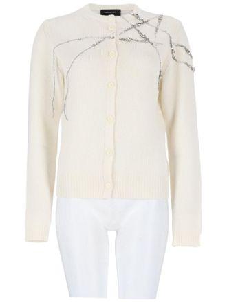 Fabiana Filippi Embellished Knit Cardigan With Rhinestone Detailing