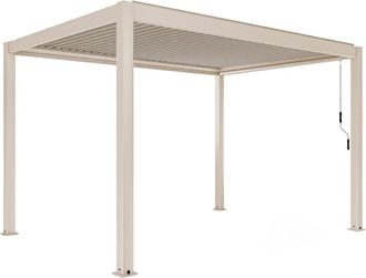 Oviala P&eacute;rgola bioclim&aacute;tica independiente de 3x4 m en madera crema