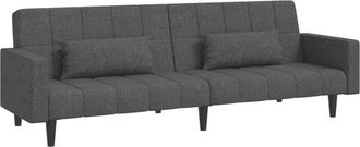 vidaXL Vidaxl - Sof&aacute; Cama De 2 Plazas Con Dos Almohadas Tela Gris Oscuro