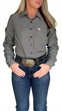 Cinch Long Sleeve Western Button-Down Shirt In Grey