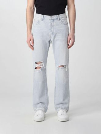 Purple Jeans P026 a zampa in denim a righe