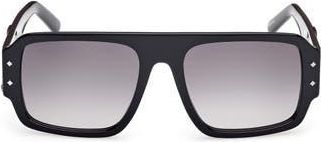 MCM 55mm Navigator Sunglasses in Shiny Black /Gradient Smoke at Nordstrom Rack