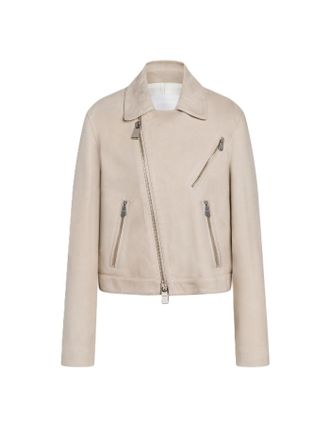 Dondup Cropped Jacket with Asymmetrical Zipper and Minimalist Design