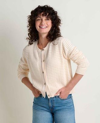 Toad & Co Bianca Pointelle Cardigan in Salt at Nordstrom, Size Medium