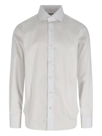 Barba Katoenen overhemd met geborduurd detail - Wit