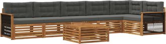 vidaXL Conjunto De Sof&aacute;s De Exterior 7 Uds. Natural Y Antracita Vidaxl