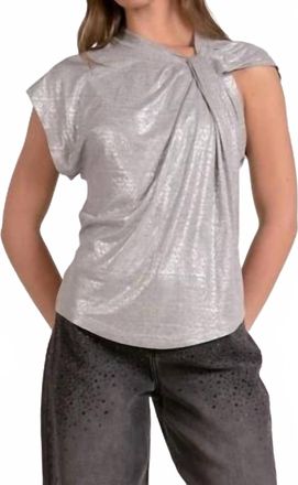 Elan Celeste Shimmer Tee In Silver