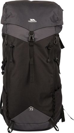 Trespass Unisex Pass 75L Hiking Backpack (Black/Dark Grey) - One Size