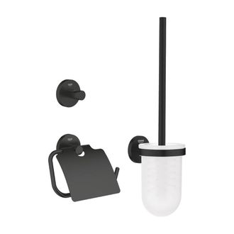 GROHE Quickfix Start - Juego De Accesorios De Aseo 3 En 1, Negro Mate 412042430