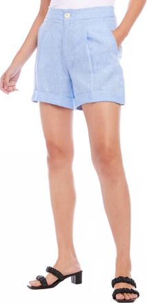 Karen Kane Caroline High Waist Pleated Shorts In Capri Blue