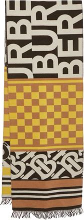 Burberry checkerboard wool scarf - Brown
