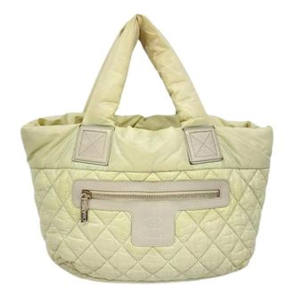 Chanel Pre-owned Tote Bags, female, Beige, Size: ONE SIZE Pre-owned Vintage Nylon Tote Bag