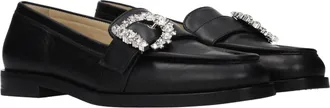 Jimmy Choo London Crystal-Embellished Leather Loafer - Black
