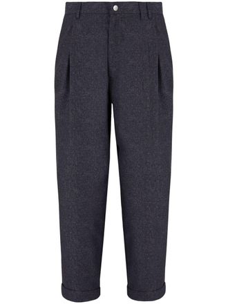 Giorgio Armani Pantaloni crop affusolati con pieghe - Grigio