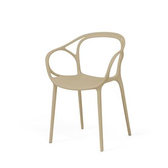 Koketto Home Silla en polipropileno beige con reposabrazos