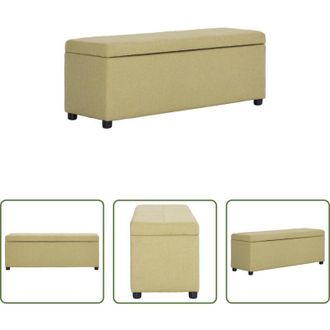 vidaXL Panca con vano portaoggetti - Panca con Vano Portaoggetti 116 cm Verde in Poliestere