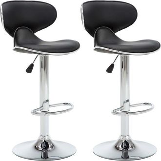 vidaXL Taburetes de cocina 2 unidades cuero sintético negro Vidaxl