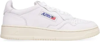 Autry Womens Medalist Leather Low-Top Sneakers White Leather; Cotton; Rubber Trainers