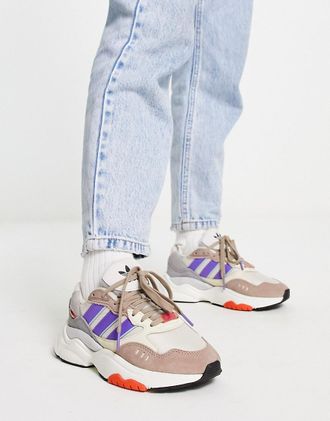 adidas Originals Retropy F90 - Sneakers grigie con dettagli colorati-Grigio