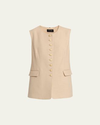 Kobi Halperin Jay Button-Down Crewneck Vest