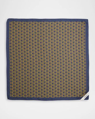 Willy Chavarria Men & apos;s Monogram Silk Square Scarf