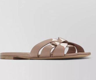 Saint Laurent tribute flat mule sandals open toe