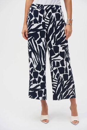 Joseph Ribkoff Woven Abstract Pull-On In Midnight/vanilla