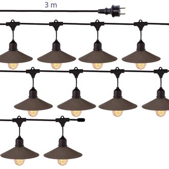 LOLAhome Guirnalda de jard&iacute;n de metal negra para decoraci&oacute;n de exterior