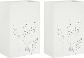 vidaXL Macetero De Jard&iacute;n 2 Uds. Blanco 50 X 30 X 75 Cm Vidaxl